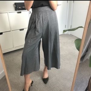 Zara NWT silver gray culottes